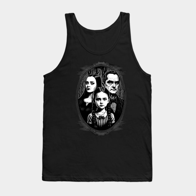 ADDAMS Family, Wednesday-inspired design, Tank Top by Buff Geeks Art
